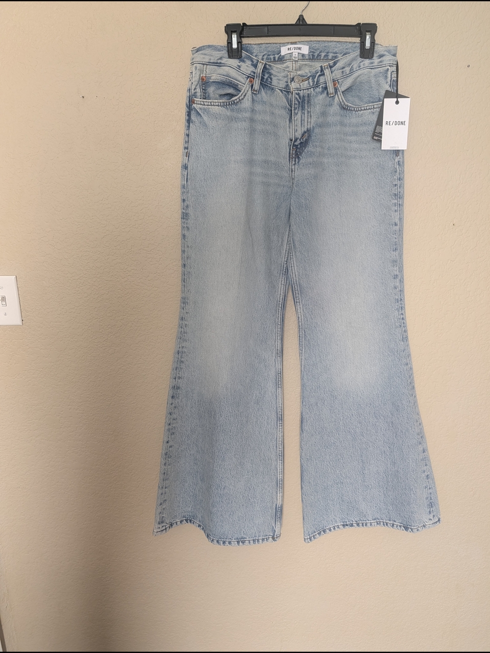 Re/Done Washed Light Blue Wide-Leg Jeans